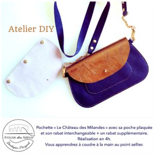 Pochette avec rabat interchangeable + da poche plaquée + 1 rabat